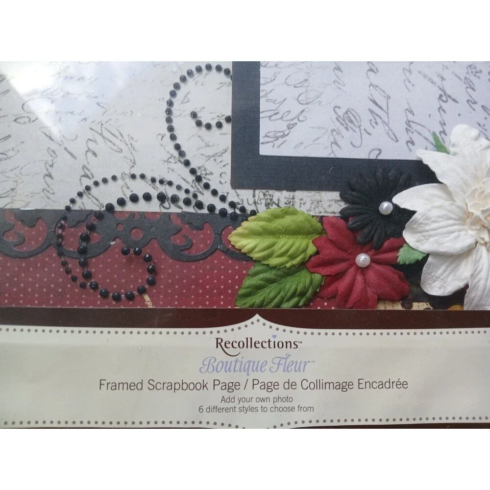 3D Butterflies & Flowers Just Add Photo Recollections-Framed Scrapbook Page-New